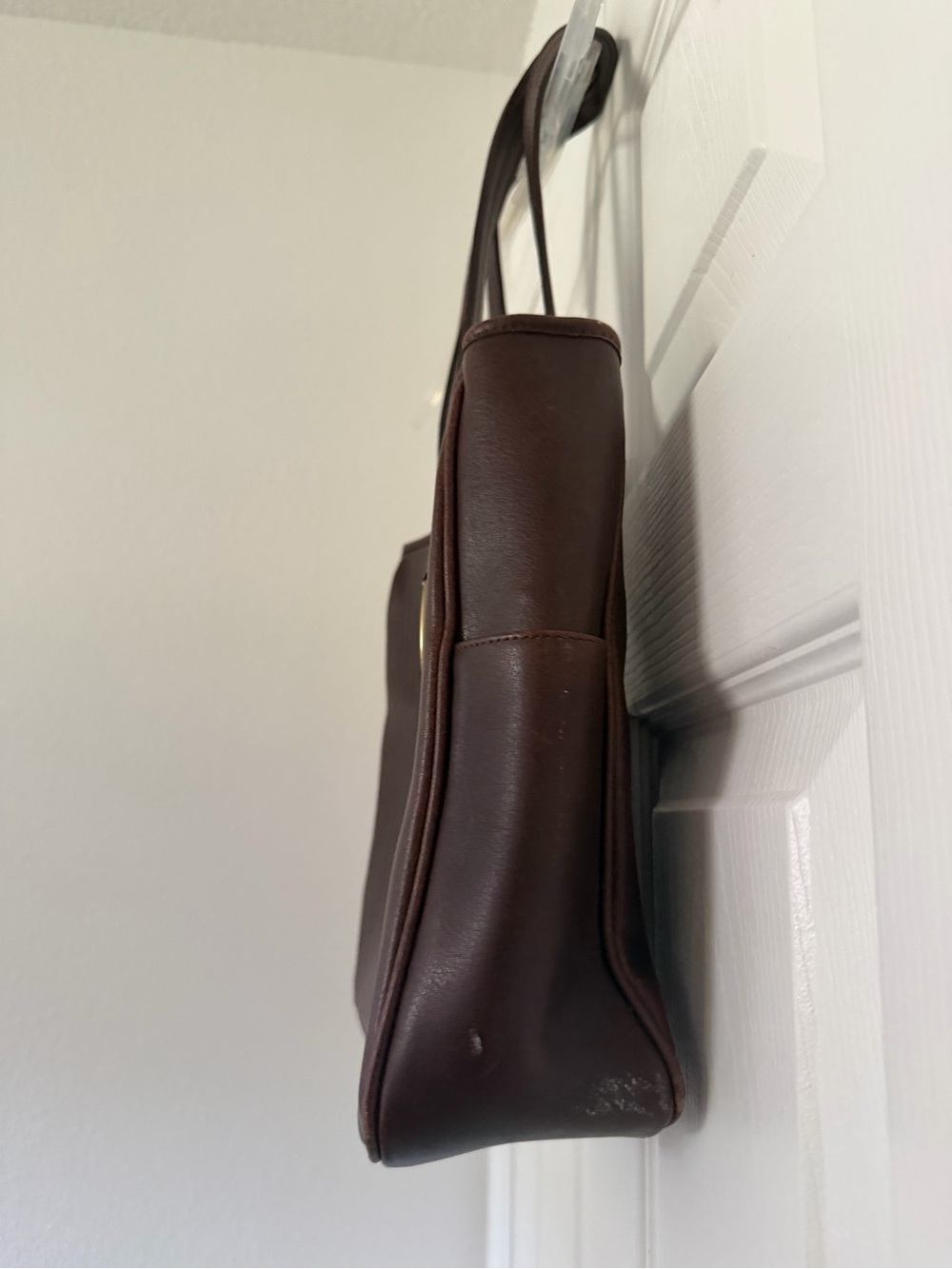 VINTAGE NINE WEST Leather Handbag Dark Brown - Picture 3 of 6